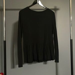 Like New Old Navy Peplum Bottom Black Long Sleeve Shirt